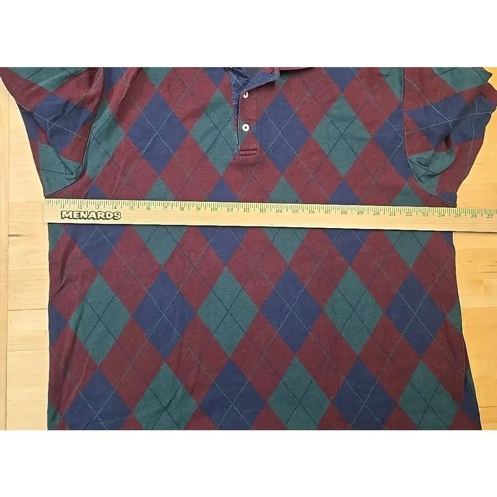 Vintage Polo Ralph Lauren Polo Shirt Mens Size XL Argyle Diamond Made in USA